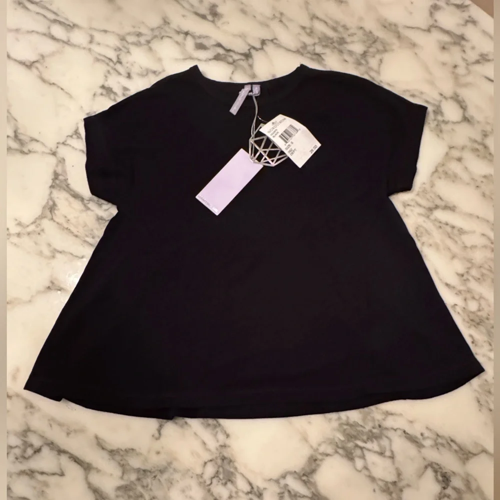 NWT Good Luck Girl Black Peplum Tee | Size Small | Soft & Stylish Everyday Top